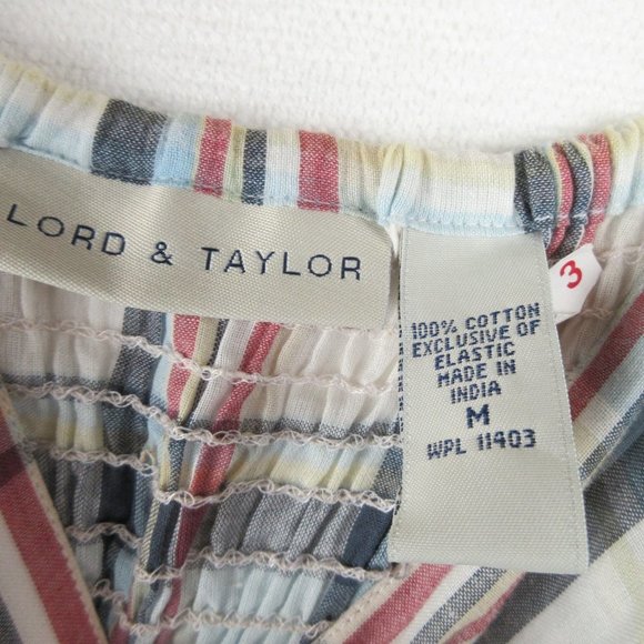 Lord & Taylor Plaid Dress Size M Red White Blue - Picture 3 of 10